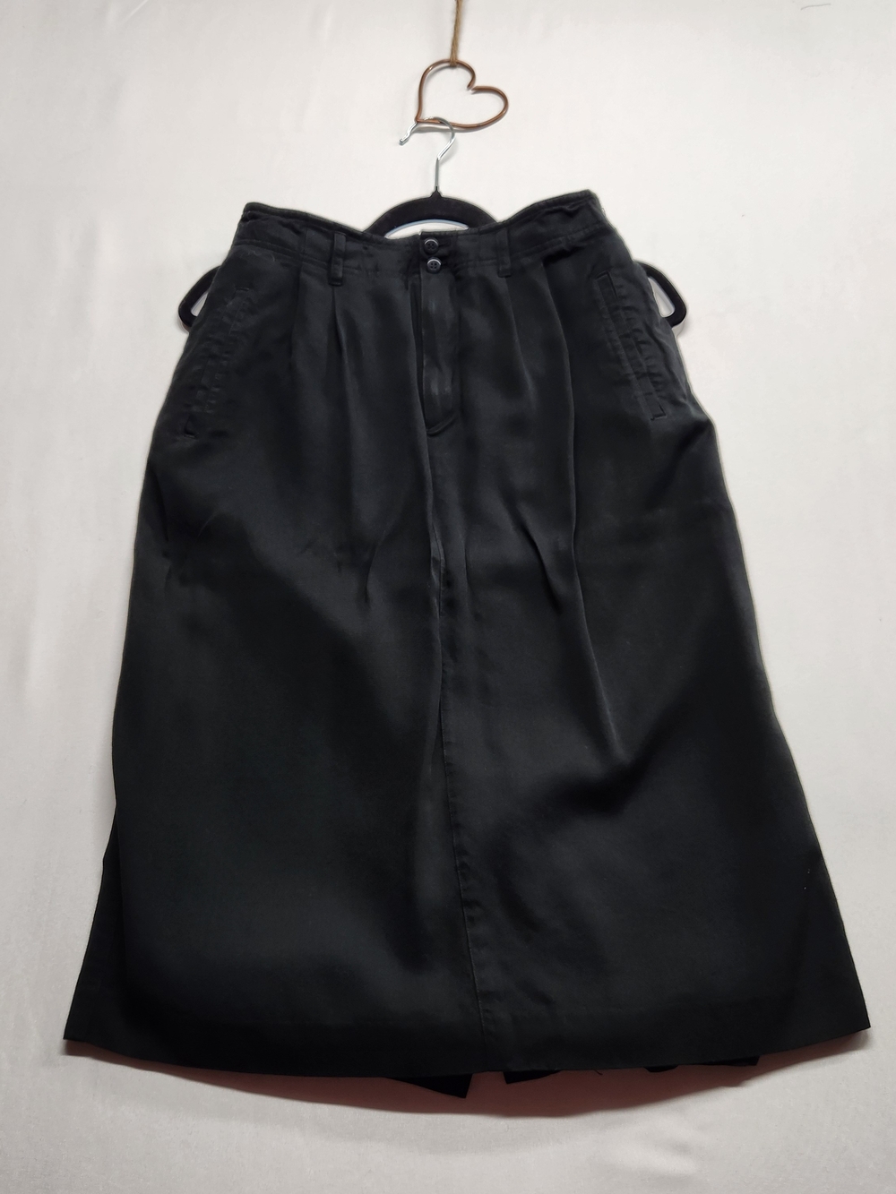 ⭐️Vintage Lizsport Black Midi Skirt High Waisted Pleated Size 8 Retro 90s